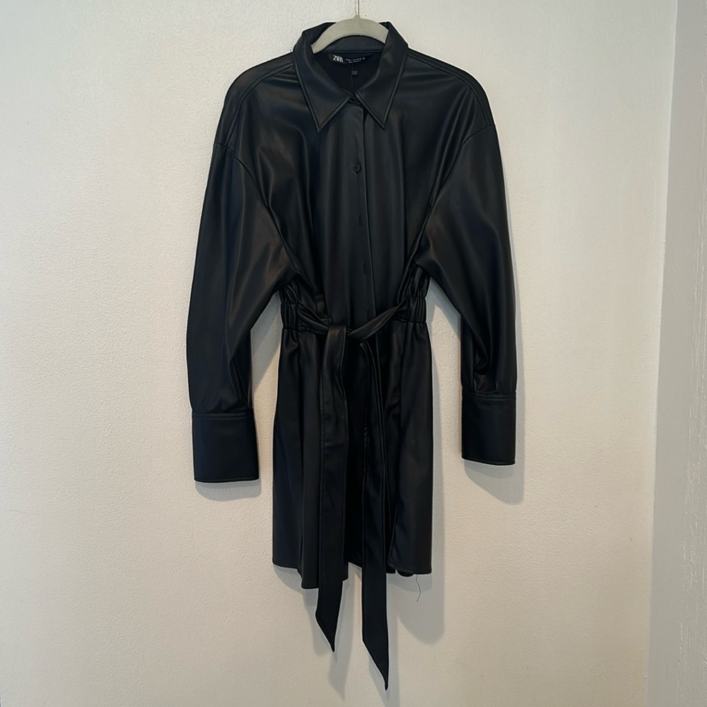 Zara faux leather jacket or dress